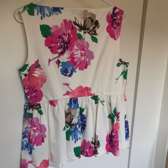Kate Spade Floral Blouse - White, Pink, Blue - Picture 3 of 4